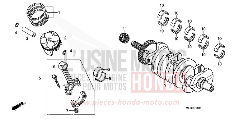 KURBELWELLE/KOLBEN (CBF600S8/SA8/N8/NA8) von CBF600N ABS QUASAR SILVER METALLIC (NHA48) von 2008